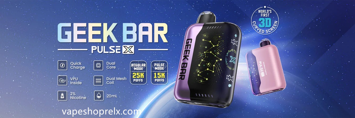 GEEK BAR Pulse X 25000 拋棄式電子煙 星空版|全球首創 3D 曲面屏(图1)